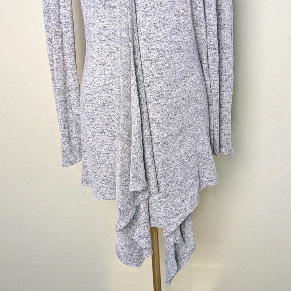 Philosophy Heather Taupe Open Front Cardigan Minimalist Cozy Casual Layer (Sz L) - Picture 3 of 10